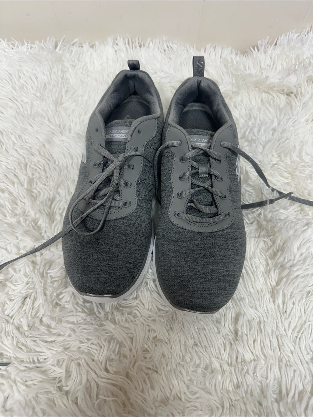Skechers Men’s Dark Gray Knit Athletic Sneakers